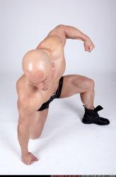 Man Adult Muscular White Fist fight Kneeling poses Underwear