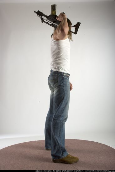 Man Young Muscular White Holding Standing poses Casual