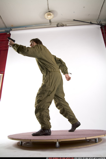 Man Young Athletic White Martial art Standing poses Army