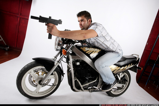 Man Adult Average White Riding a bike Moving poses Casual