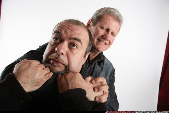 Old Chubby White Fist fight Standing poses Casual Men