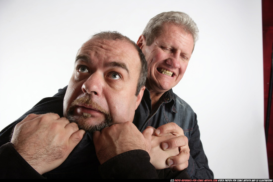 Old Chubby White Fist fight Standing poses Casual Men