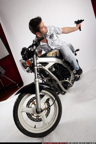 Man Adult Average White Riding a bike Moving poses Casual