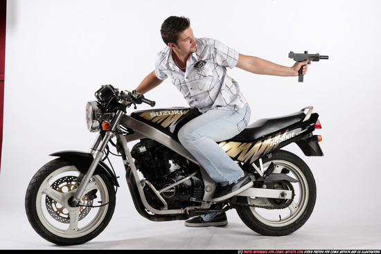 Man Adult Average White Riding a bike Moving poses Casual