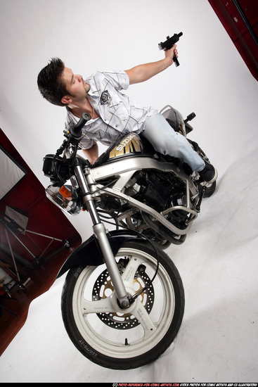 Man Adult Average White Riding a bike Moving poses Casual