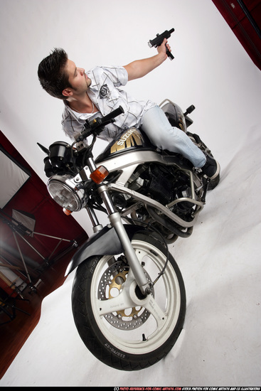 Man Adult Average White Riding a bike Moving poses Casual