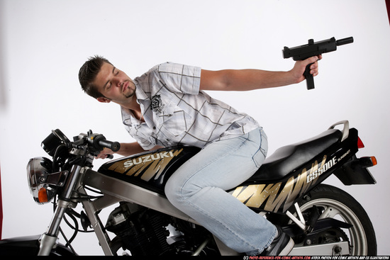 Man Adult Average White Riding a bike Moving poses Casual