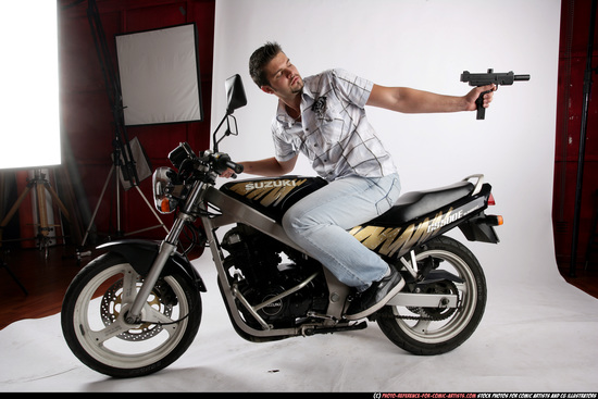 Man Adult Average White Riding a bike Moving poses Casual