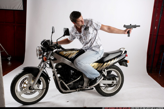 Man Adult Average White Riding a bike Moving poses Casual