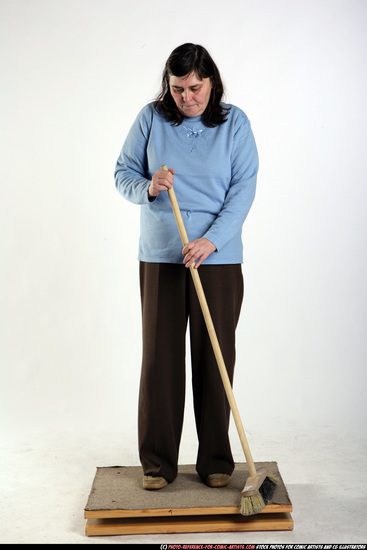 Woman Old Chubby White Daily activities Standing poses Casual