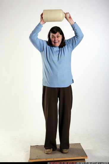 Woman Old Chubby White Throwing Standing poses Casual