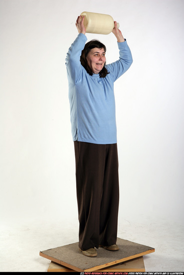 Woman Old Chubby White Throwing Standing poses Casual