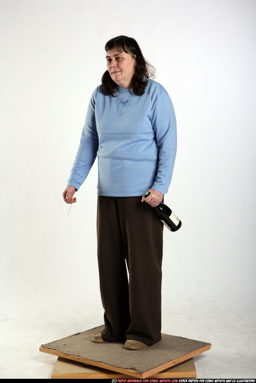 Woman Old Chubby White Daily activities Standing poses Casual