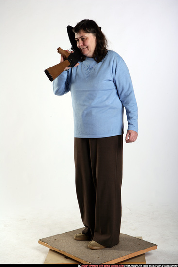 Woman Old Chubby White Martial art Standing poses Casual