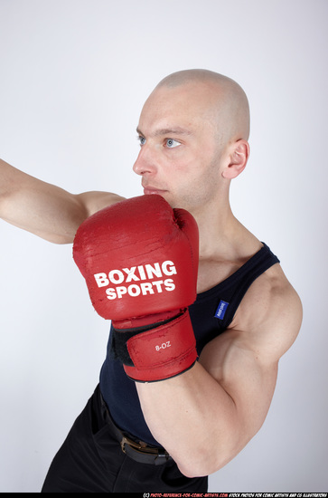 Man Adult Muscular White Fist fight Sitting poses Casual