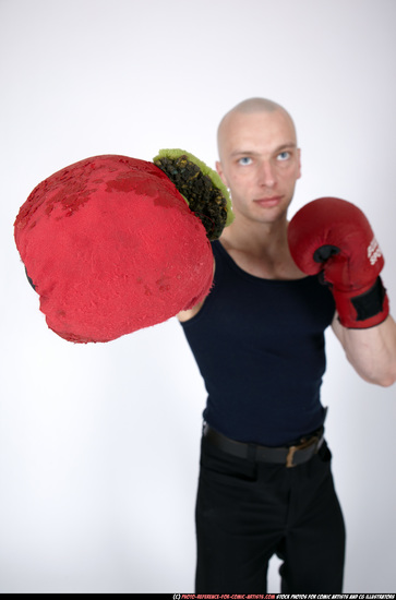 Man Adult Muscular White Fist fight Sitting poses Casual