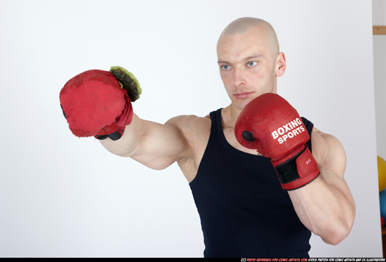 Man Adult Muscular White Fist fight Sitting poses Casual