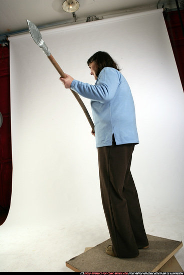 Woman Old Chubby White Martial art Sitting poses Casual