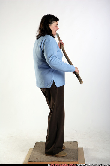 Woman Old Chubby White Martial art Sitting poses Casual