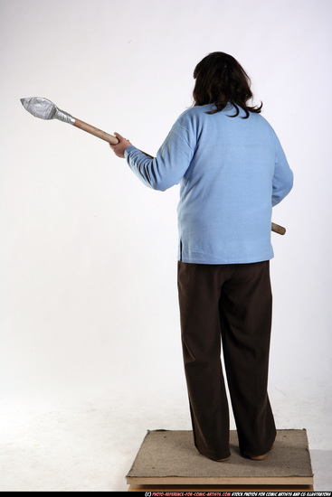 Woman Old Chubby White Martial art Sitting poses Casual