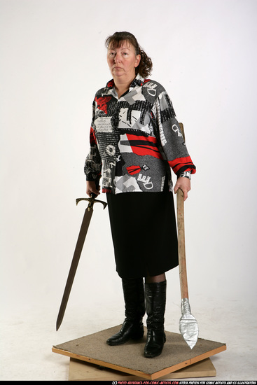 Woman Old Average White Martial art Standing poses Casual