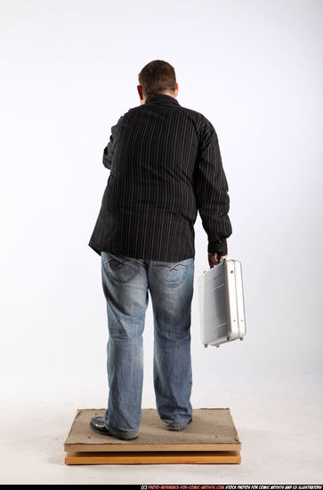 Man Adult Chubby White Fighting with gun Standing poses Casual