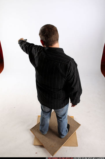 Man Adult Chubby White Fighting with gun Standing poses Casual