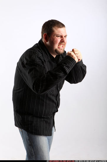 Man Adult Chubby White Fist fight Standing poses Casual