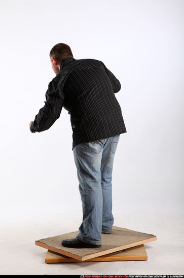 Man Adult Chubby White Fighting with knife Standing poses Casual