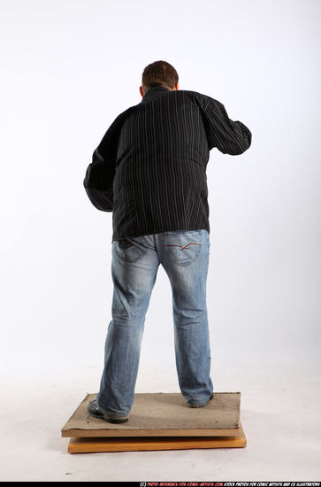 Man Adult Chubby White Fighting with knife Standing poses Casual