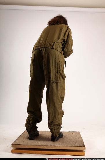 Woman Young Athletic Black Fighting with submachine gun Standing poses Army