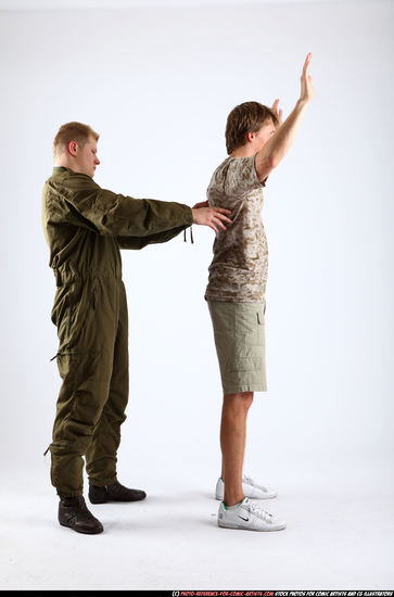 Adult Average White Neutral Standing poses Army Men