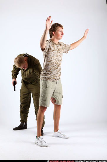 Adult Average White Neutral Standing poses Army Men