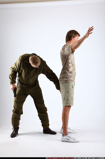 Adult Average White Neutral Standing poses Army Men