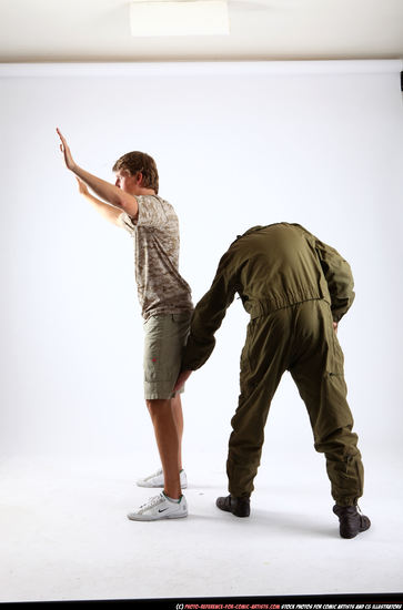 Adult Average White Neutral Standing poses Army Men