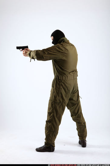 Man Adult Average White Fighting with gun Standing poses Army