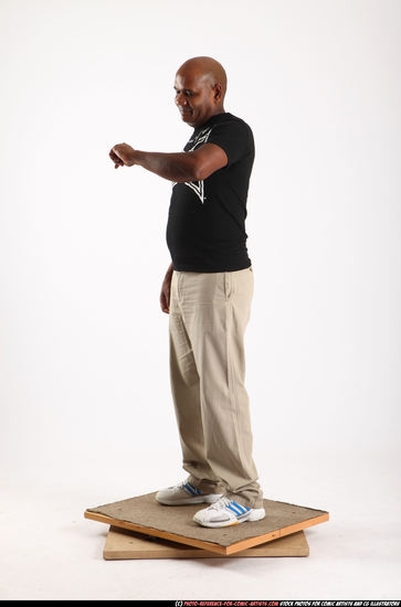 Man Old Chubby Black Daily activities Standing poses Casual