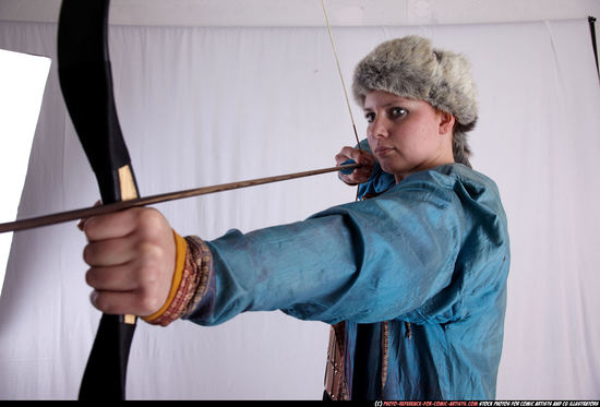 Woman Adult Average White Fighting with bow Standing poses Army