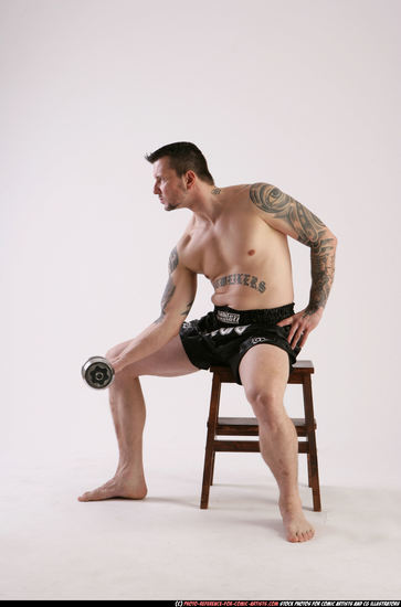 Man Adult Athletic White Fitness poses Sitting poses Sportswear