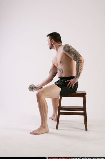 Man Adult Athletic White Fitness poses Sitting poses Sportswear