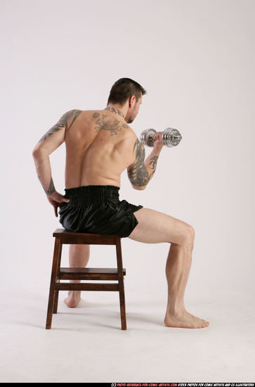 Man Adult Athletic White Fitness poses Sitting poses Sportswear