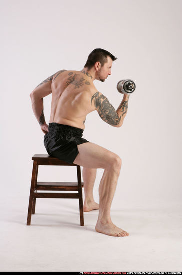 Man Adult Athletic White Fitness poses Sitting poses Sportswear