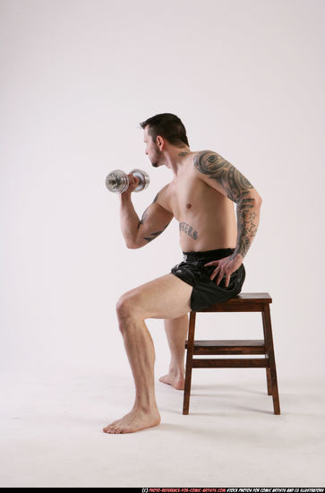 Man Adult Athletic White Fitness poses Sitting poses Sportswear