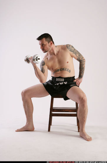 Man Adult Athletic White Fitness poses Sitting poses Sportswear