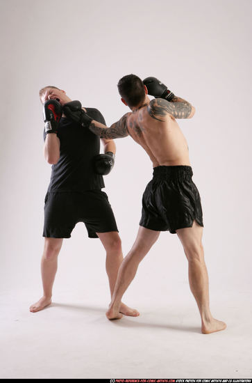 Adult Athletic White Fist fight Standing poses Sportswear Men