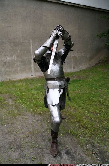 Man Adult Average White Fighting with sword Standing poses Army