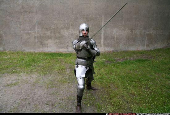 Man Adult Average White Fighting with sword Standing poses Army