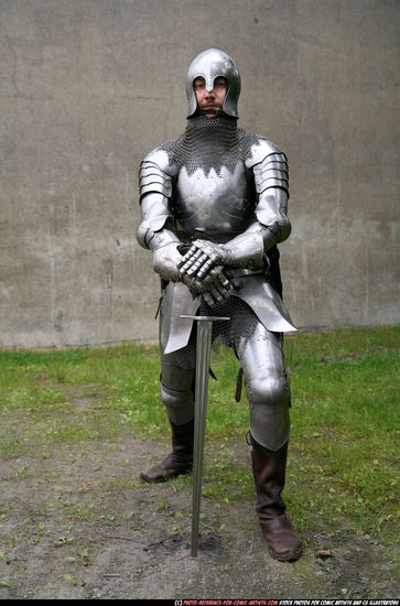 Man Adult Average White Fighting with sword Standing poses Army