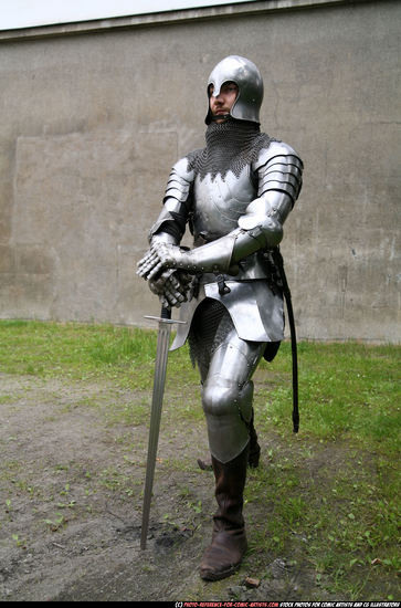 Man Adult Average White Fighting with sword Standing poses Army