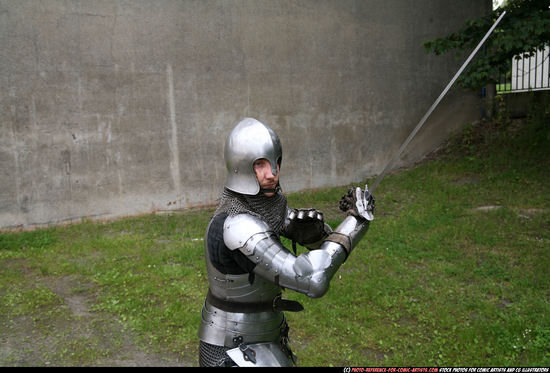 Man Adult Average White Fighting with sword Standing poses Army